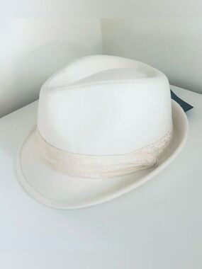 NWT MEN'S VALERIO CREAM FEDORA HAT